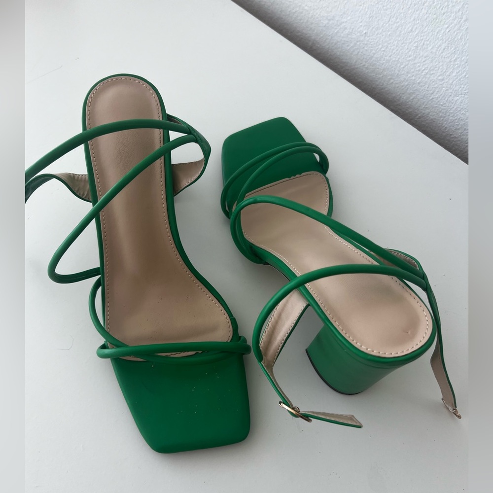 Green sandals from shein size 8 used